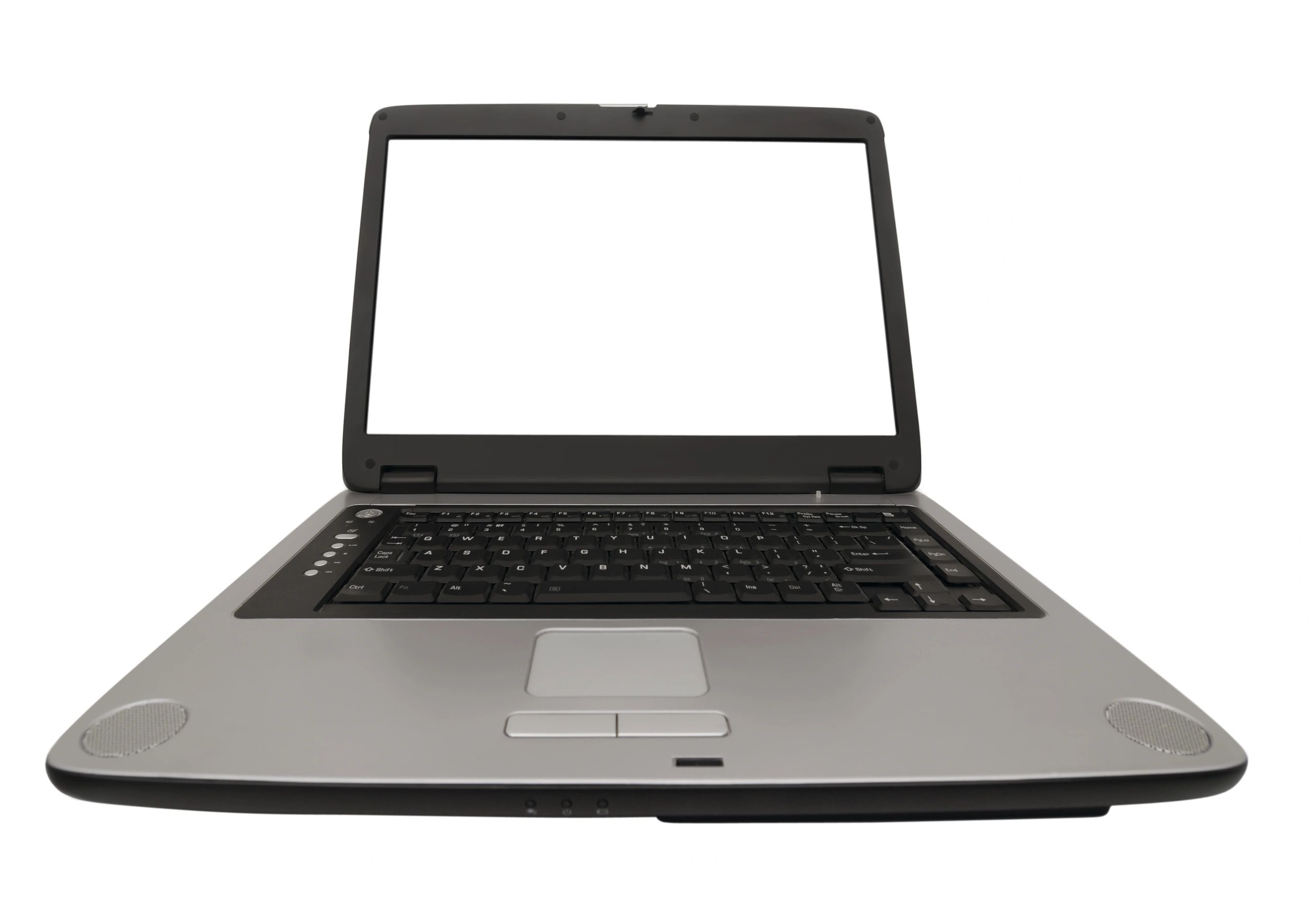 Laptop website mockup on a clean white background