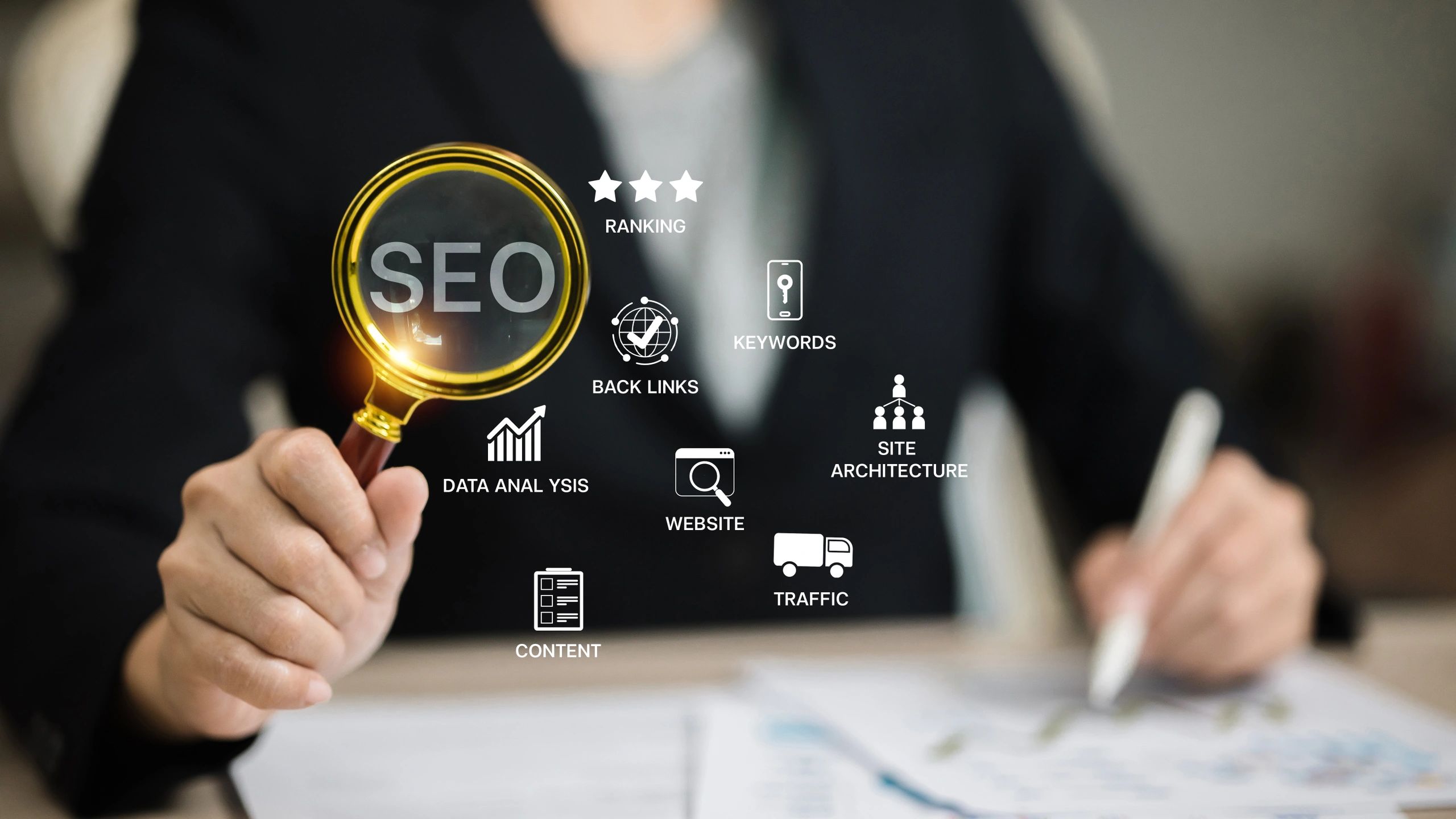 SEO analytics and search optimization concept